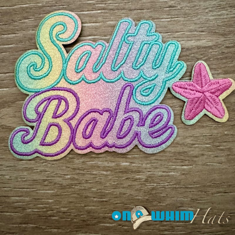 On A Whim Hats Salty Babe Iron-On Patch
