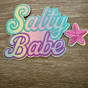 On A Whim Hats Salty Babe Iron-On Patch