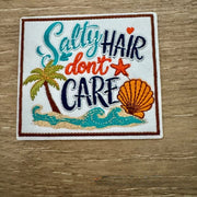 On A Whim Hats Salty Hair On Iron-On Patch