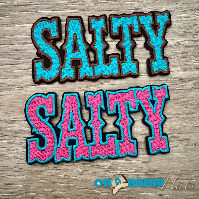 On A Whim Hats Salty Iron-On Patch