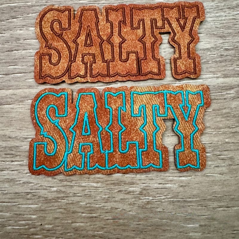 On A Whim Hats Salty Leather Iron-On Patch