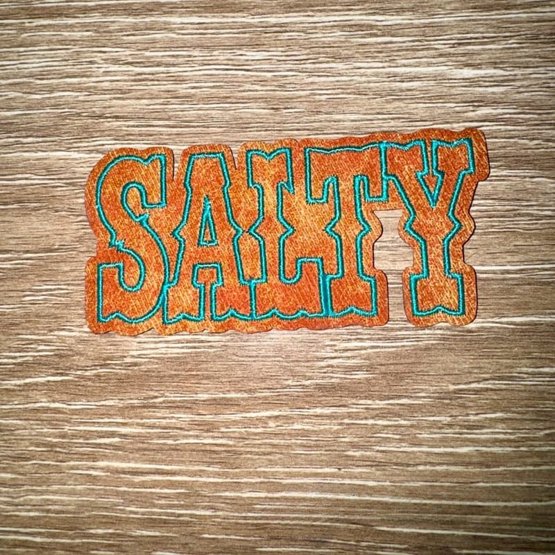 On A Whim Hats Salty Leather Iron-On Patch