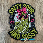 On A Whim Hats Salty Sour and Sassy Embroidered Iron-On Patch