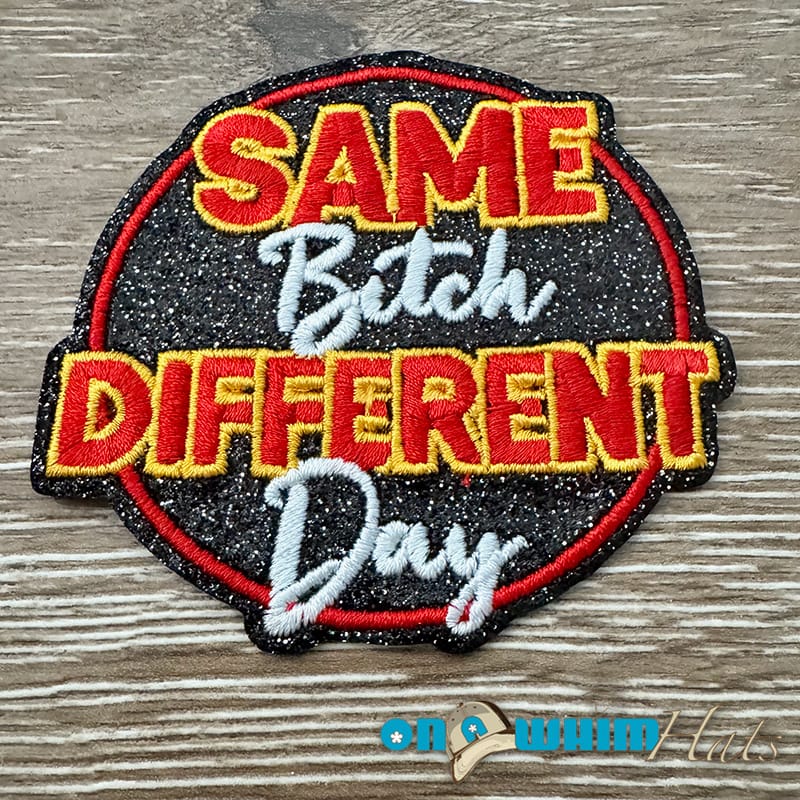 On A Whim Hats Same B Different Day  Iron-On Patch