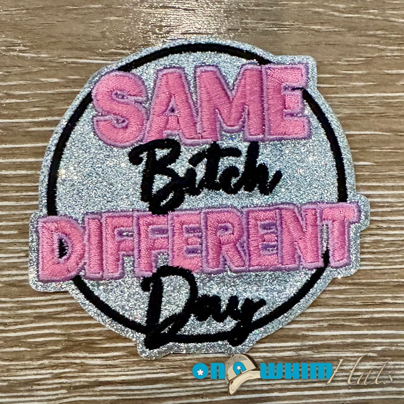 On A Whim Hats Same B Different Day Iron-On Patch