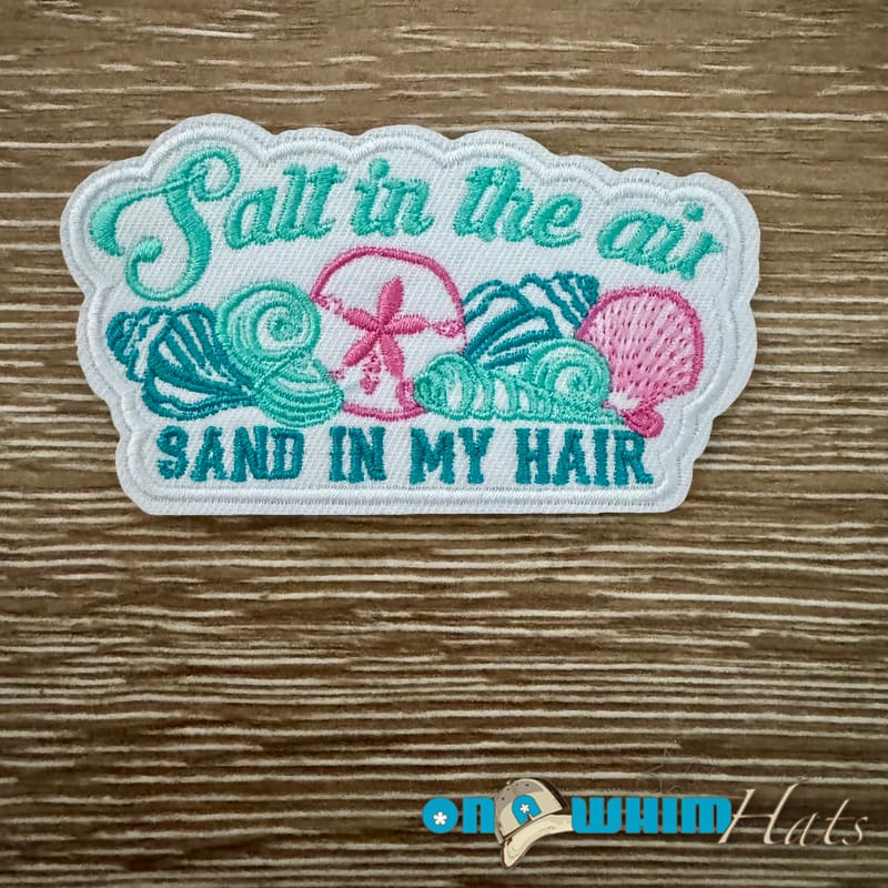 On A Whim Hats Sand in my Hair Iron-On Patch