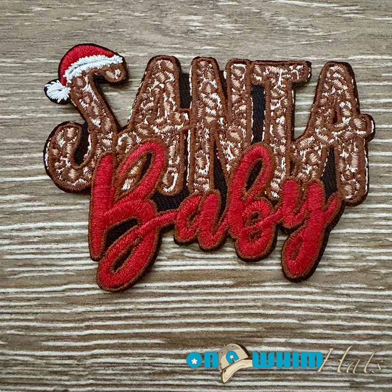 On A Whim Hats Santa Baby Iron-On Patch