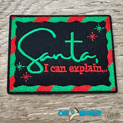 On A Whim Hats Santa I Can Explain Iron-On Patch