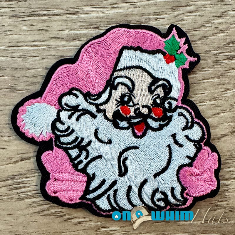 On A Whim Hats Santa Iron-On Patch