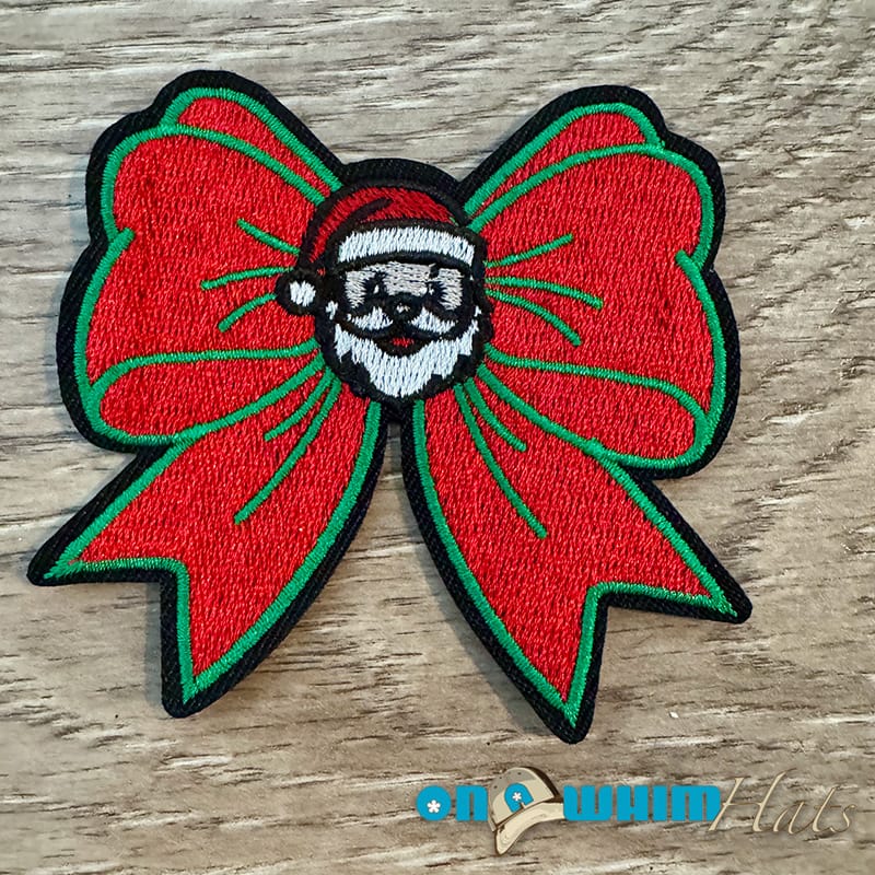 On A Whim Hats Santa Ribbon Iron-On Patch