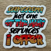 On A Whim Hats Sarcasm Iron-On Patch