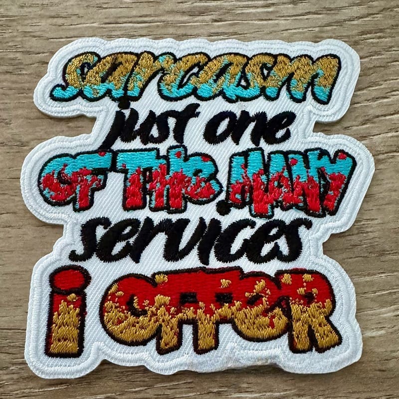On A Whim Hats Sarcasm Iron-On Patch