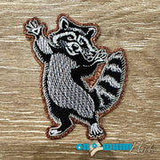 On A Whim Hats Sassy Raccoon Embroidered Iron-On Patch