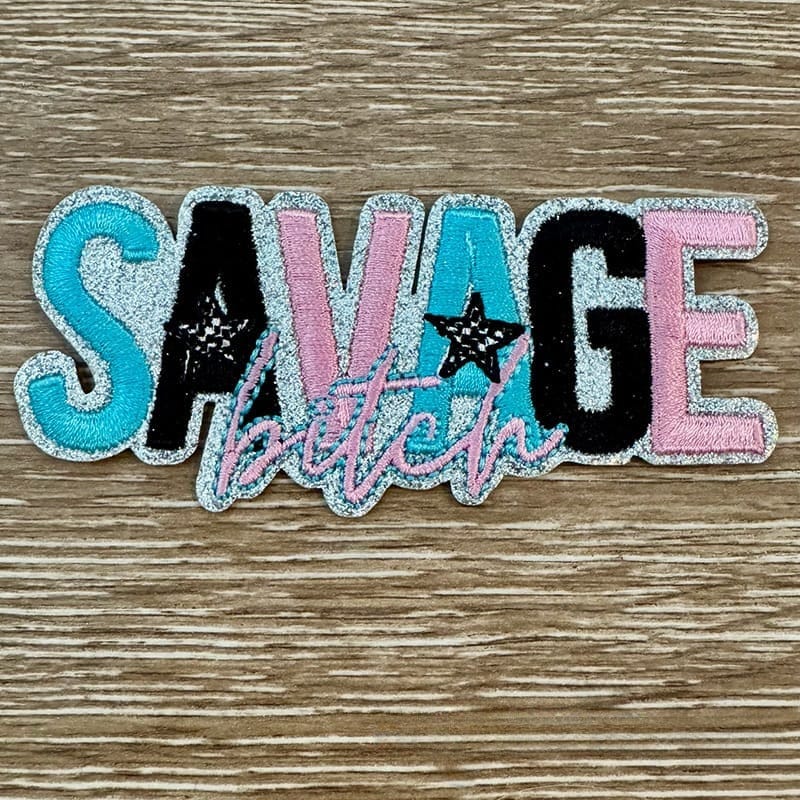 On A Whim Hats Savage Iron-On Patch