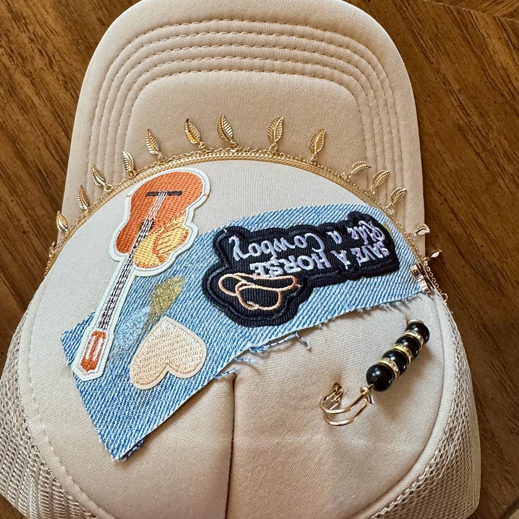 On A Whim Hats Save a Horse Ride a Cowboy Handmade Trucker Hat with Recycled Denim