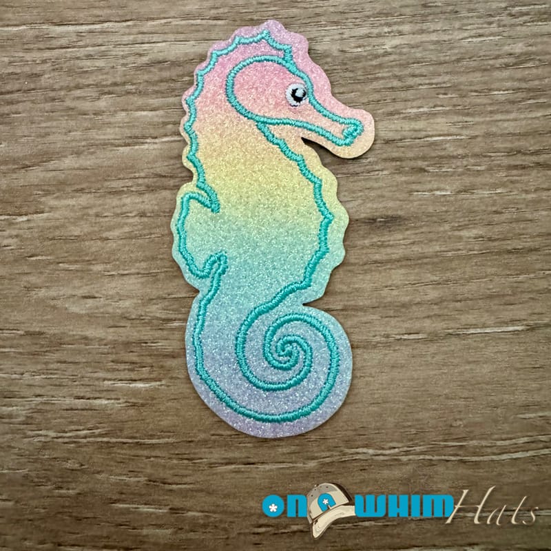 On A Whim Hats Seahorse Iron-On Patch