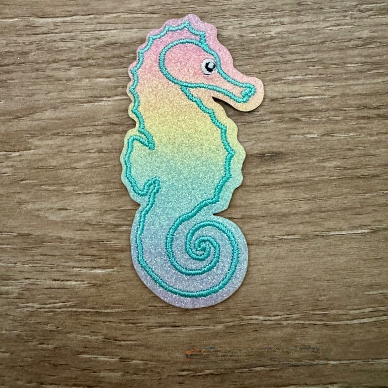 On A Whim Hats Seahorse Iron-On Patch