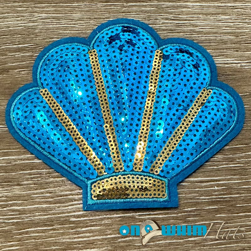 On A Whim Hats Seashell Sequin Iron-On Patch