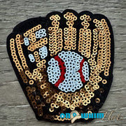 On A Whim Hats Sequin Baseball Mitt Iron-On Patch