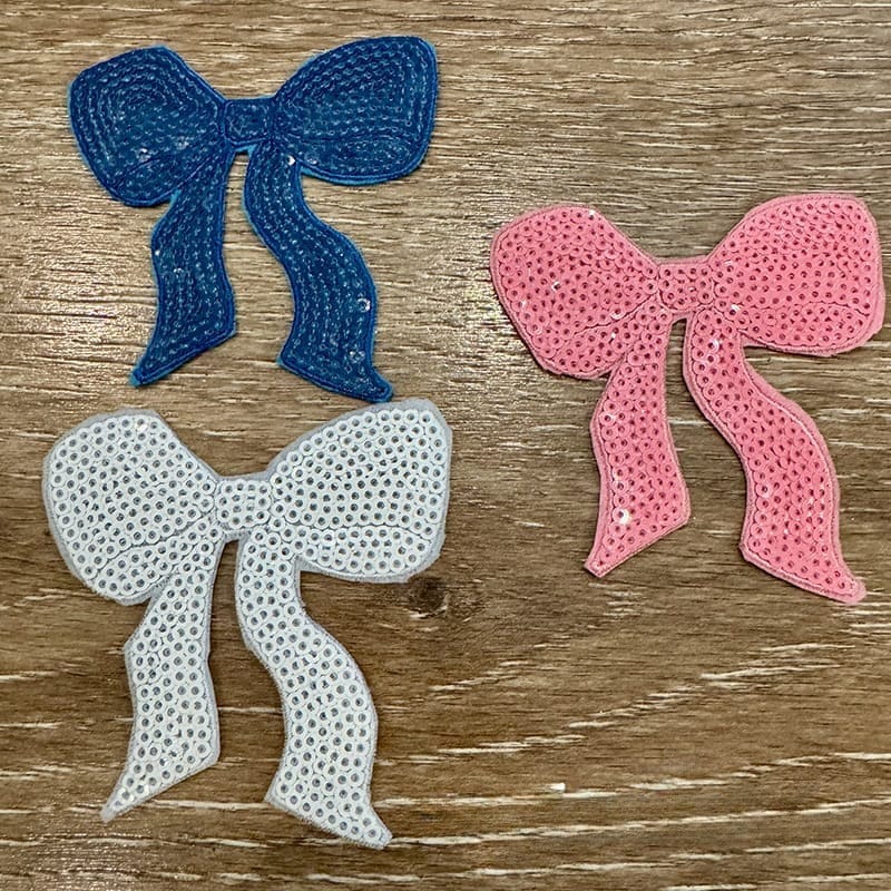 On A Whim Hats Sequin Bows Iron-On Patches