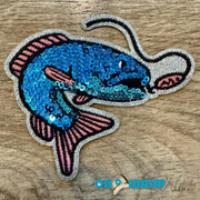 On A Whim Hats Sequin Fish Iron-On Patch