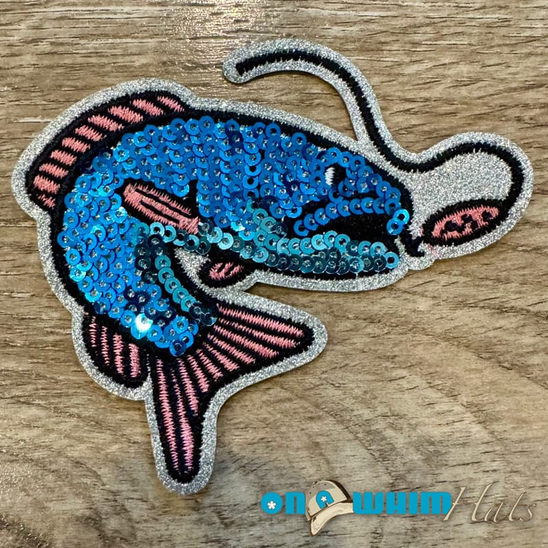 On A Whim Hats Sequin Fish Iron-On Patch