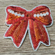 On A Whim Hats Sequin Football Bow Embroidered Iron-On Patch