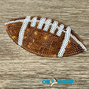 On A Whim Hats Sequin Football Embroidered Iron-On Patch