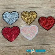 On A Whim Hats Sequin Heart Iron-On Patch