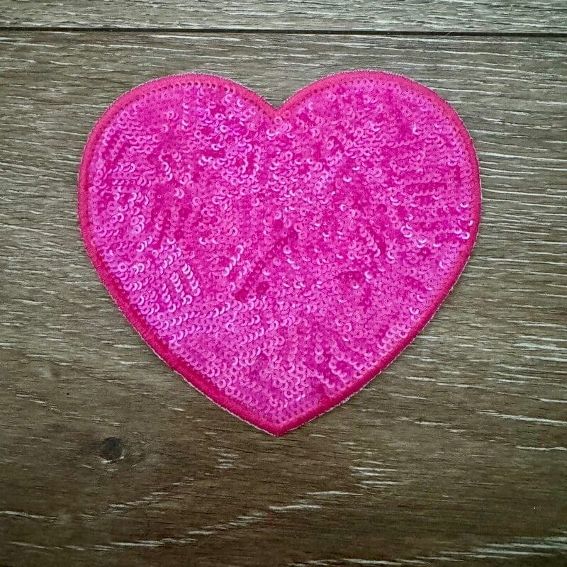 On A Whim Hats Sequin Heart Iron-On Patch