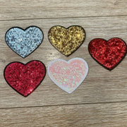 On A Whim Hats Sequin Heart Iron-On Patch