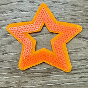 On A Whim Hats Sequin Hollow Orange Star Iron-On Patch