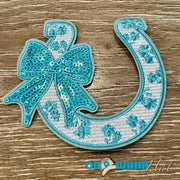 On A Whim Hats Sequin Horseshoe Iron-On Patch
