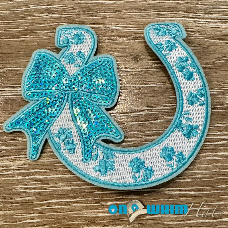 On A Whim Hats Sequin Horseshoe Iron-On Patch