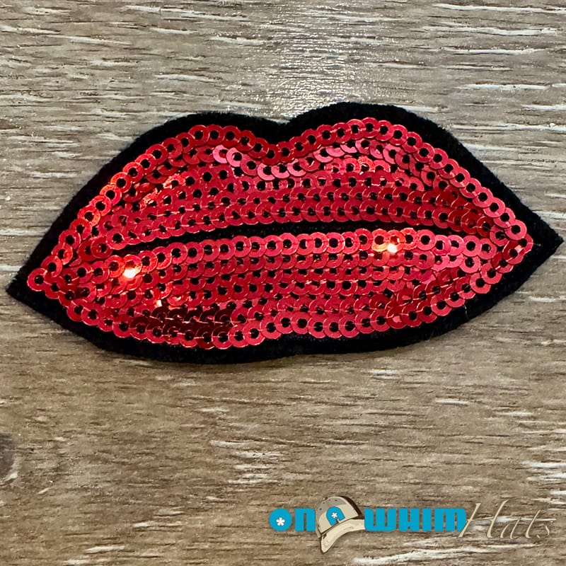 On A Whim Hats Sequin Lips Iron-On Patch