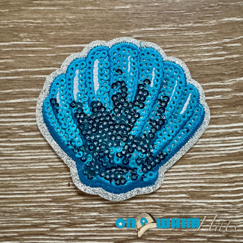 On A Whim Hats Sequin Seashell Iron-On Patch
