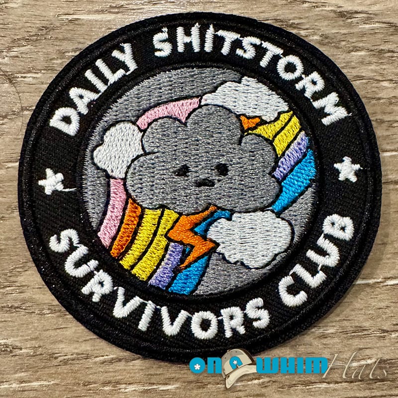 On A Whim Hats Sh*tstorm Embroidered Iron-On Patch