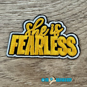 On A Whim Hats She is Fearless Iron-On Patch