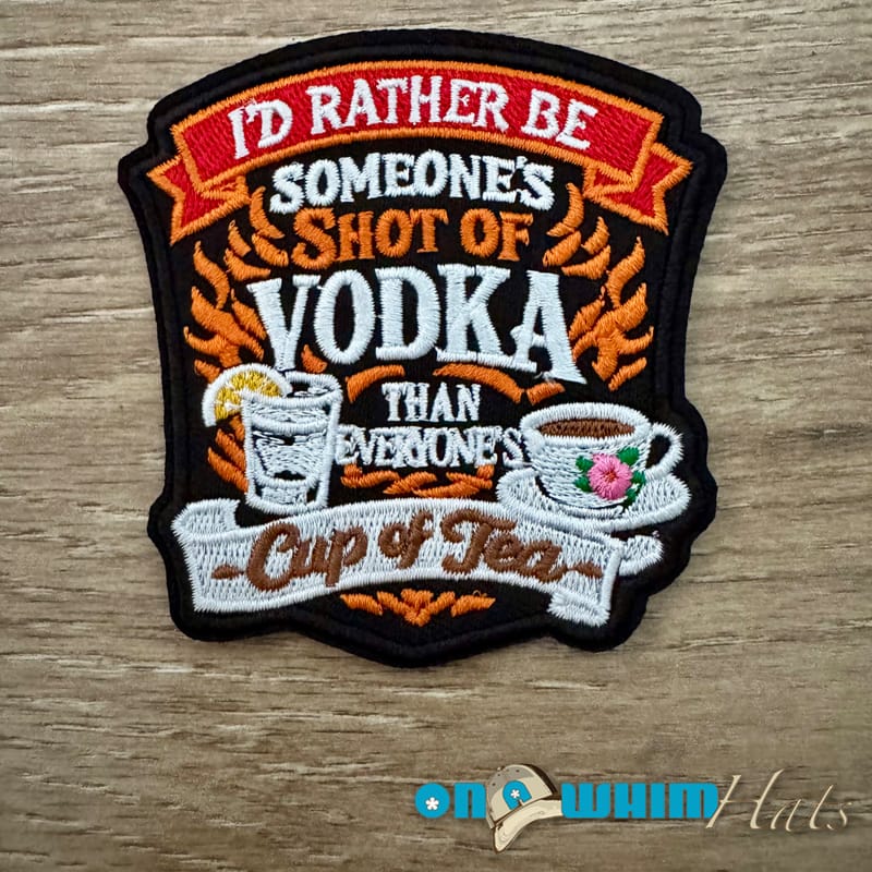 On A Whim Hats Shot of Vodka Iron-On Patch