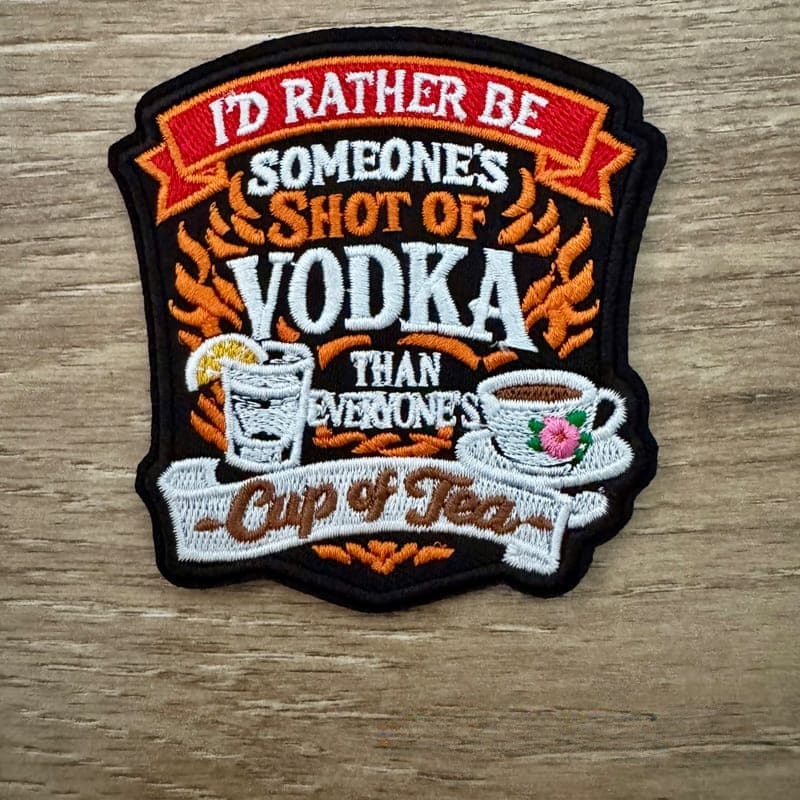 On A Whim Hats Shot of Vodka Iron-On Patch