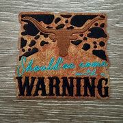 On A Whim Hats Should Have Come with a Warning Iron-On Leather Patch