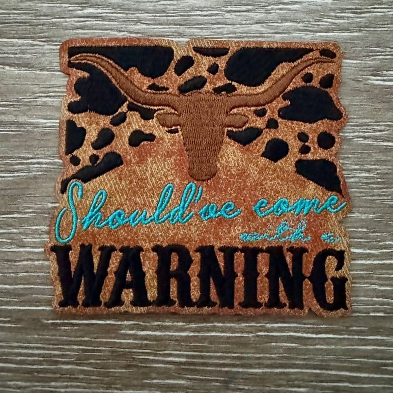 On A Whim Hats Should Have Come with a Warning Iron-On Leather Patch