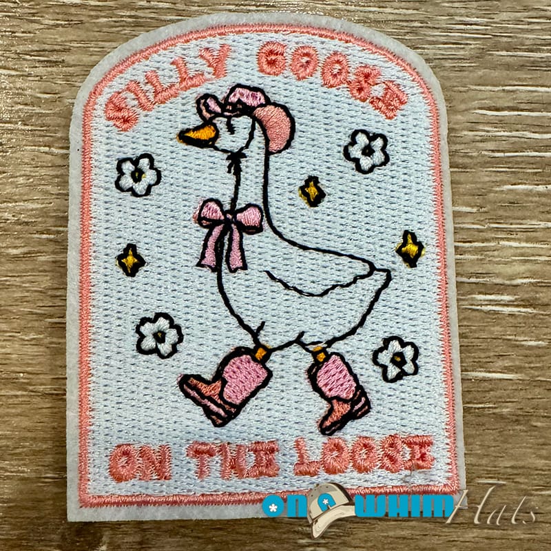 On A Whim Hats Silly Goose Iron-On Patch