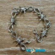 On A Whim Hats Silver Barbed Wire Hat Chain