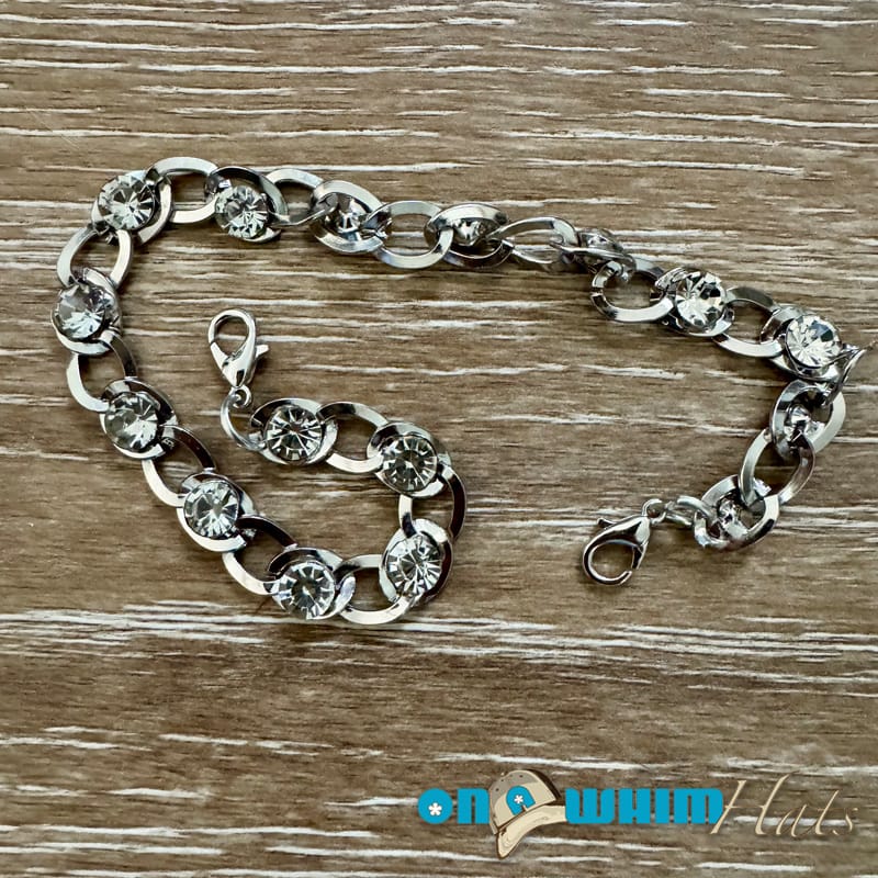 On A Whim Hats Silver Rhinestone Hat Chain
