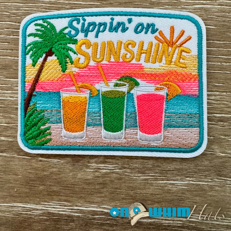 On A Whim Hats Sippin' on Sunshine Iron-On Patch