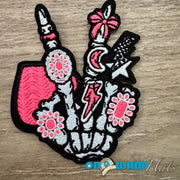 On A Whim Hats Skelly Hand Iron-On Patch