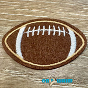 On A Whim Hats Small Football Embroidered Iron-On Patch