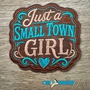 On A Whim Hats Small Town Girl Iron-On Patch
