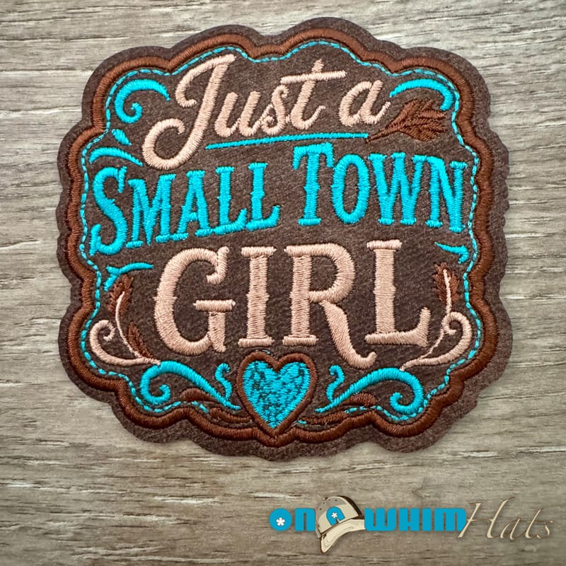 On A Whim Hats Small Town Girl Iron-On Patch